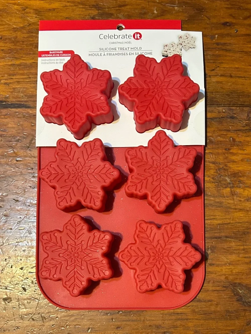 Celebrate It Holiday Christmas Snowflake Baking Silicone Candy Mold